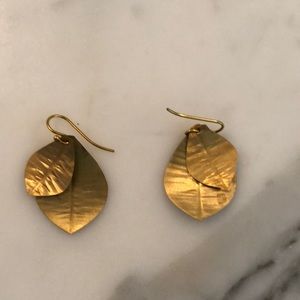 Gold leaf earrings
